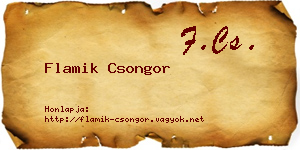 Flamik Csongor névjegykártya